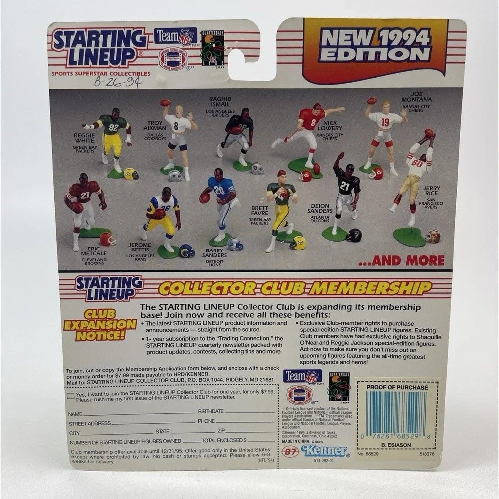 Vintage 1994 BOOMER ESIASON New York Jets Starting Lineup Sealed